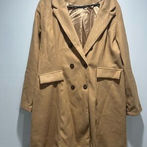 NWOT Women's Tan Double-Breasted Coat